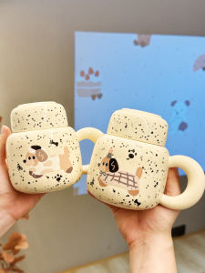 BOJINGLIPIN | Cute Dachshund Ceramic Mug with Lid
