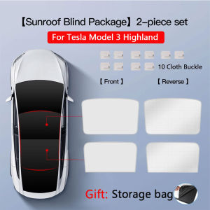 For Tesla Model 3 Highland 2024-2025 Sunshade Sunroof Upgrade Ice Cloth Buckle Sun Shades Glass Roof Front Rear Skylight