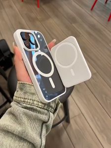 เคสชาร์จไร้สายแบบแม่เหล็กใส ฝาครอบอะครีลิคแข็งสำหรับ iPhone 11 13 12 15 16 Pro Max เคสไอโฟน 14 promax ใหม่ เคสไอโฟน15promax