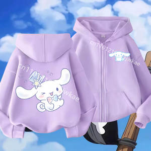 52TOYS | Autumn Winter Boys and Girls Kidswear Zipeer Hoodie Tops 2026 Fashion Casual Zip Up Hoodie Pure Cinnamoroll Cartoon Printed