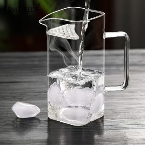 1PCS Thick Borosilicate Glass Tea Cup 2-in-1 Teapot with Integrated Infuser Versatile Mug for Leaf Tea Or Tea Bags for Home