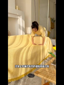 Sofa Towel Anti-Scratch Washable Sofa Blanket With Tassel Soft Recliner Cover For CouchBedChair