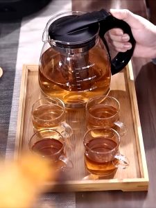 กาชงชา กาชงชาญี่ปุ่น 1500 มล. กาชงชาฐานพลาสติก กาแก้วชงชา กาชงชาปากสั้น กาชงชาแก้วใส กาน้ําชา พร้อมที่กรองสแตนเลส