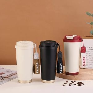 Stylish Ceramic Insulated Cup Stainless Steel Double Wall Vacuum Flasks Reusable Portable Travel Coffee Mug Kitchen Drinkware
