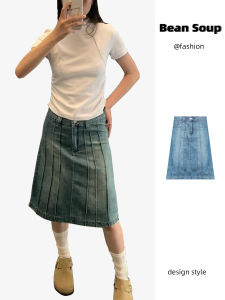 Váy Mini Denim Pha Lê Cạp Cao Dành Cho Nữ Váy Midi Chữ a Váy Ngắn Thời Trang Thường Ngày Váy Midi Cạp Cao Váy Ngắn Mùa Thu