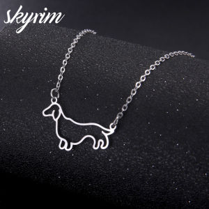 SKYRIM Stainless Steel Necklace Short Leg Dog Pendant Clavicle Chain Womens Necklace Fashion Jewelry
