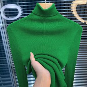 Stylish Elegant French Design Fitted High Neck Womens Knitwear