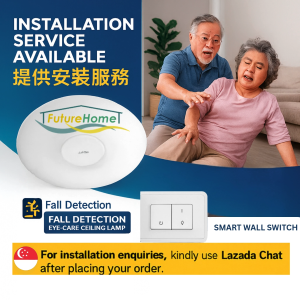 Fall Detection Ceiling Lamp addressing Privacy Issue  Free Smart Wall Switch Free Tuya Mobile App - no subscription | Elderly Safety Lighting Solution