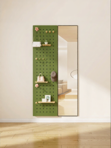 BEIQIVI | Wall Mounted Wooden Full-length Mirror with Storage Holes