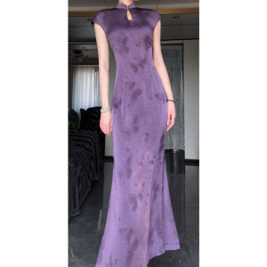CHANGTONG | Elegant Sheath Cheongsam Dress Summer