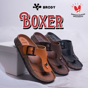 Brody Boxer Sandal Jepit Pria Casual Sol Puyuh Gesper Size 38-43