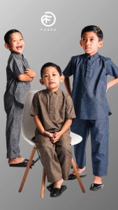 Setelan Anak Oneset Anak Laki-Laki Baju anak Ketapang Baju Dan celana Anak Bahan Katun Lengan Pendek Polos Kurta