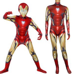 Carlanisa Iron Man Costume Adult Kids Endgame Superhero Costume Iron Man Cosplay Jumpsuit Halloween Costume For Child Party