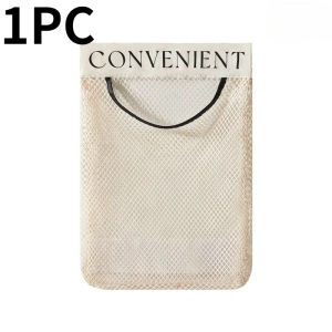 Wall Mount Mesh Storage Bag MultiPurpose Hanging Mesh Bag Large Capacity Storage Pack with Velcro Mesh Home Elastic Sundries Bag