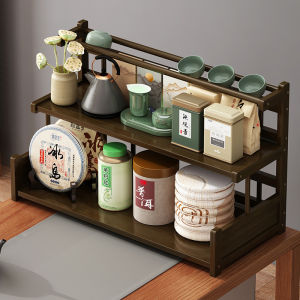 New Chinese Style Desk Tea Storage Rack