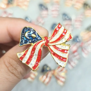 Brooch Malaysia Premium Pin Tudung Kerongsang Kristal Butterfly Ribbon Hari Merdeka Jalur Gemilang