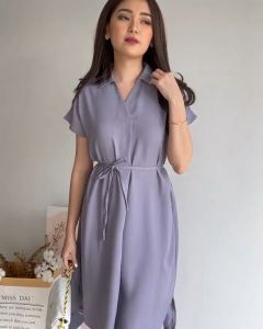 Helloshop - Sevine Dress Casual Wanita Dress Midi formal Dress Fashion Cewek Pakaian Remaja Abg Dewasa