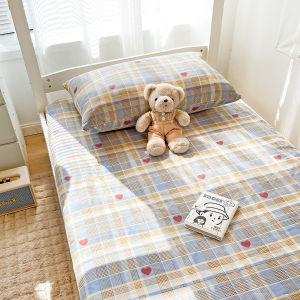 Pure Cotton Bed Canopy for Dormitory Single Student Thin Mattress Cover 90x190 Bed Sheet Quilt Cover Skin-friendly Plant Floral Pattern