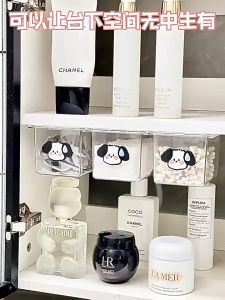 อุปกรณ์จัดระเบียบลิ้นชักซ่อนใต้โต๊ะกล่องเก็บของพลาสติกโปร่งใสชนิดดึงออกได้