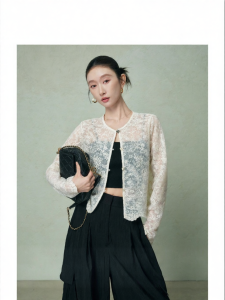 SUSHE | Sequined Lace Summer Short Womens Cardigan Elastic