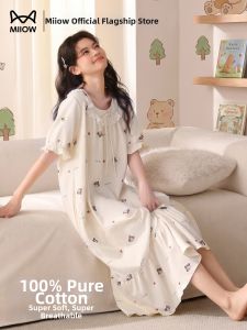 MiiOW | Cotton Short Sleeve Sweet Big Size Princess Style Summer Sleep Dress