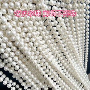 Wedding Celebration Chain Props Beaded String White Imitation Pearl Flower Bouquet Decoration DIY Material Accessories
