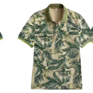 Kaos Kerah Fullprint Daun / Kaos Atasan Pria Dewasa Motif Lengan Pendek / Kaos Kerah Motif Kekinian / COD