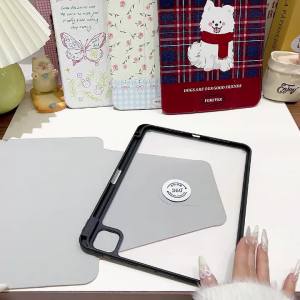 360° Rotatable Tri-Fold for Samsung Galaxy Tab S9 S10 FE A9 A11 S7 S8 Plus Painted Tablet Black White Animal Collections Cover