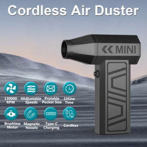 Electric Air Duster 130000RPM Type-C Charging Turbo Blower Car Blowing Snow Jet Fan 4 Gears adjustable Car Accessories