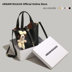 URCDN RDALVO | Premium Soft Leather Fashion Bucket Bag Crossbody Shoulder Tote