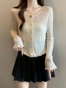 Áo Khoác Cardigan Len Phong Cách Pháp Chống Nắng Mát Mẻ