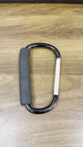 Stroller Hooks with Foam Handle Large Heavy Duty Carabiner Clip D-Ring Spring Snap Hook for Bags Groceries Stroller Organizer