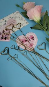 Gold Stick Card Holder Greeting Cards Gagang Stik Klip Kartu Buket KB6262