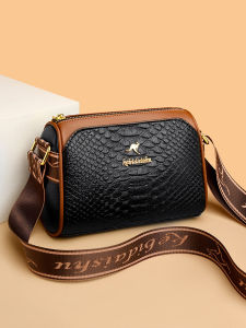 New 2025 Brand Womens Soft Leather Shoulder Bag Fashionable Casual Crossbody Pillow Bag with Wide Strap for Middle-Aged