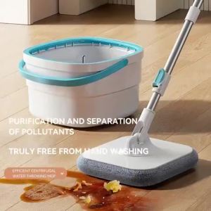 1 Set Sewage Separation Hands-Free 360° Spin Home Lazy Mop Dust Removal Mop Dry And Wet Use Perfect Mops Floor Cleaning Tools