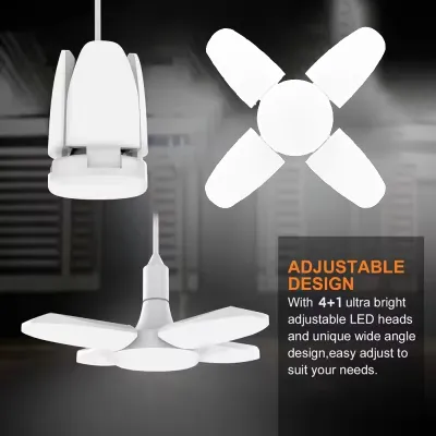 E27 Fan Shape Foldable LED Bulb AC85-265V Deformation for Home Ceiling Lights Warehouse and Garage White Light 6500K Bulb