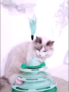 เล่น แมว ใหม่ ดิฉันสมบัติของ Heorot คุณสมบัติของ Cod ล้มลูกกระดิ่ง และมีบอลกระดิ่ง พร้อมขนนกแมวตบ