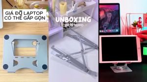 Giá Đỡ Laptop Nhôm CAO CẤP LOẠI LỚN - Tặng kèm túi đựng - Có thể xếp gọn & điều chỉnh độ cao sửa tư thế ngồi làm việc - Phụ kiện ATI