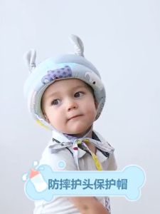 Topi Pelindung Kepala Bayi Anti-Fall 360 Derajat dengan Desain Lembut & Nyaman - Warna Biru Tua dengan Motif Ajaib