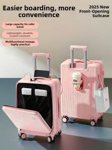 Hear&Rose | Front Opening Multifunctional Large Capacity Travel Luggage 24 Inches
