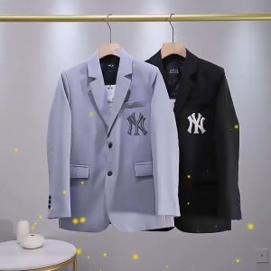 2025 Mùa Thu Mẫu Mới Phong Cách Hàn Quốc MLB Bộ Đồ Nhỏ Nam Nữ Phong Cách Đại Học Yankees NY Áo Khoác VEST THÊU