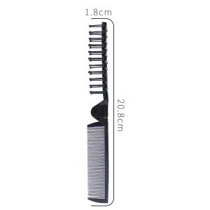 Portable Folding Comb for Outdoors High Aesthetic Value Anti-Static Hair Care Scalp Massage Curling Comb Double Use