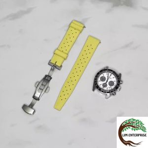 Premium FKM Rubber Watch Strap Tropical design Rubber Strap for 20mm lugs in Butterfly clasp quick release lugs