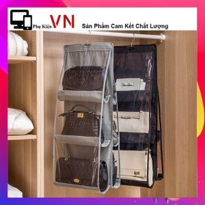 Túi Treo 6 Ngăn Đựng Túi Xách Đồ Dùng 2 Mặt Có Móc Treo Chống Bụi - Túi Treo Giỏ Xách Có Móc Xoay 6 Ô Tiện Lợi - Túi Treo Đồ Đa Năng