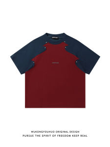 WUKONGYOUHUO | American Deconstruction Design Short Sleeve T-Shirts For Men