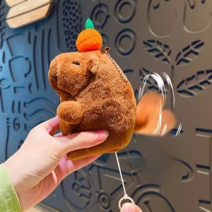 Creative Cartoon Plush Keychain Cavy Doll Couple Bookbag Pendant Tail Waving Small Gift Soft Toy Key Holder Collectible
