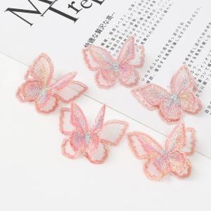 Euwen 2 Lớp Ren Bướm Hoa Giả Tự Làm Thủ Công Chất Liệu Thêu Quần Áo Váy Miếng Dán Trang Trí