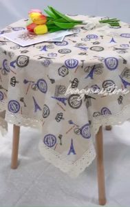 [Mẫu mới] Khăn trải bàn vải canvas VIỀN REN phong cách Nhật Bản [T027]