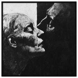 Tranh trừu tượng đen trắng nghệ thuật. Tranh treo tường dán tường sơn dầu canvas CGI-1609