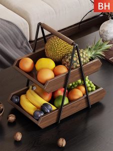MENGBINFEN | Multilayered Solid Wood Fruit and Snack Organizer